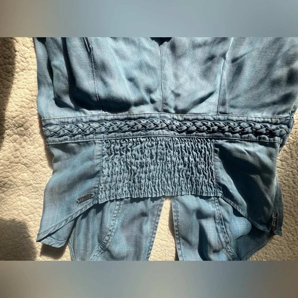 Women’s Guess Wide Leg Denim Halter Jumpsuit - Picture 11 of 16